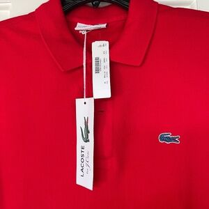 Men’s red Lacoste polo, size Medium (M)